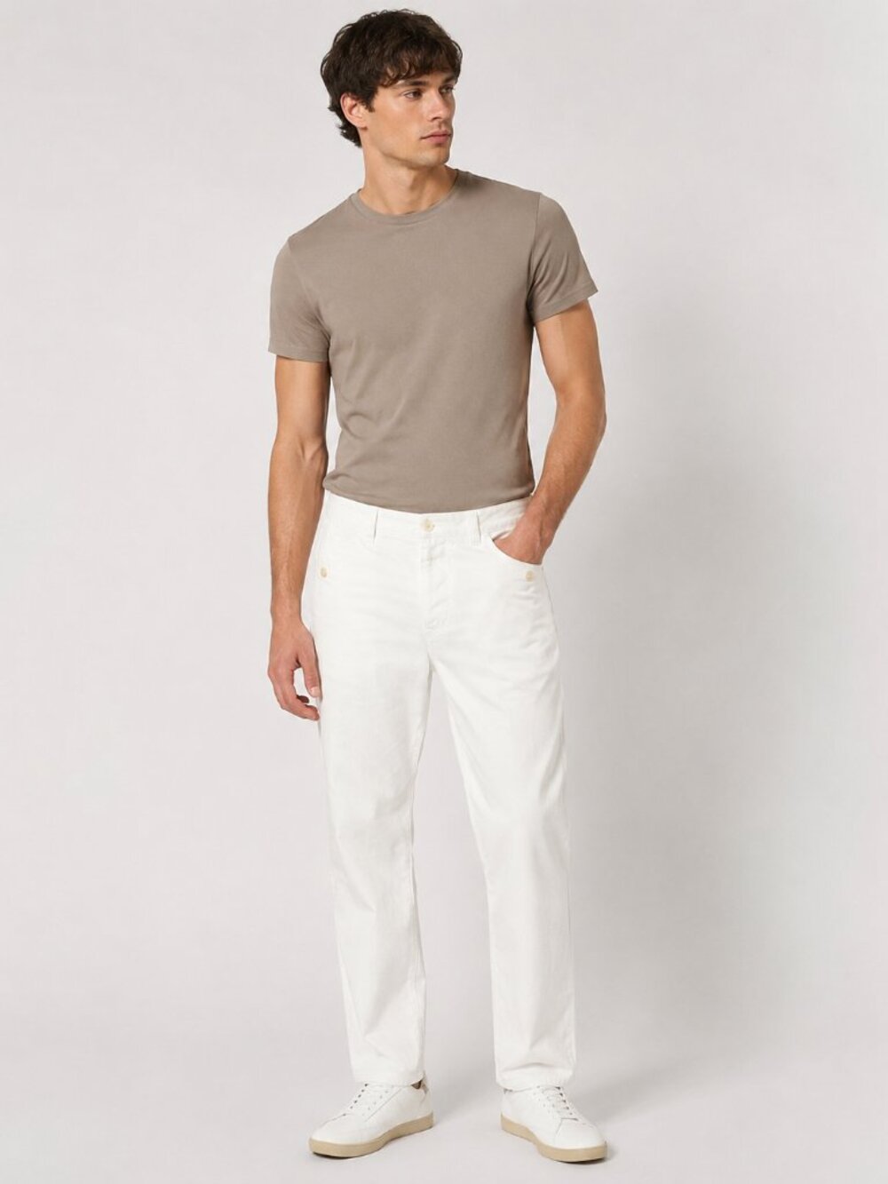 DKNY Mens Dress Jeans White 29"x30" Barrel Leg Button Fly 100% Cotton RN68596